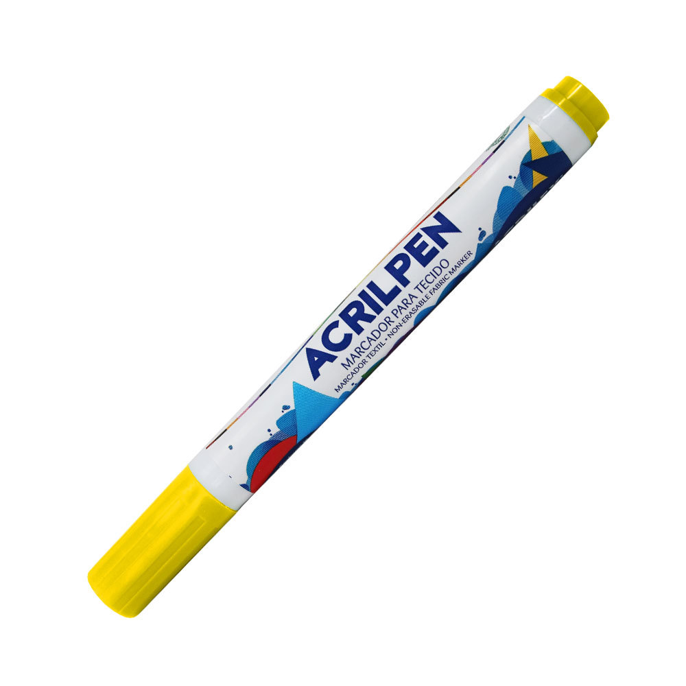 Caneta para tecido Acrilpen Amarelo 505 Acrilex