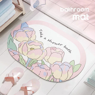 Tapete de chão para banheiro, lama de diatomáceas macia, absorve água, secagem rápida, antiderrapante, porta de vaso san