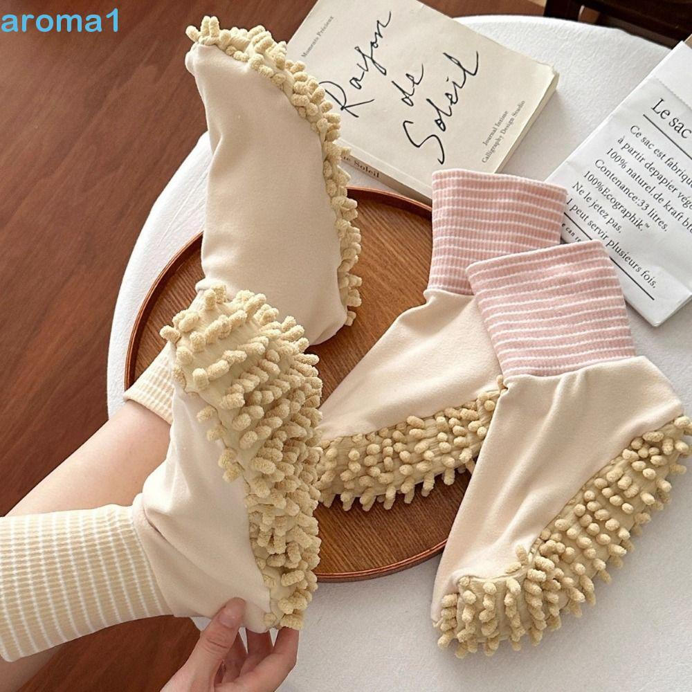 Meias Absorventes AROMA1 para Limpeza Fácil, Pantufas Criativas de Microfibra, Pantufas Macias e Portáteis 9FAS
