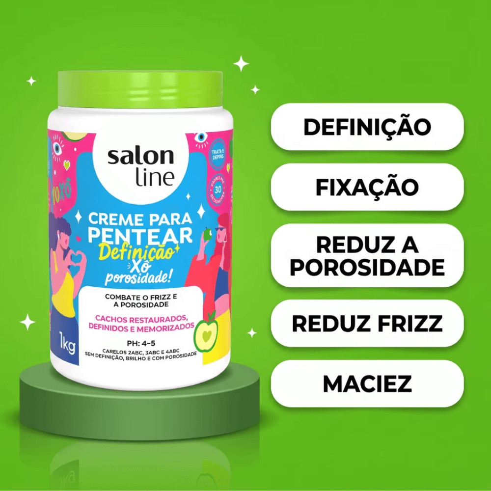 Creme para Pentear Salon Line Xô Porosidade! Definição E Selagem Máxima 1kg · foto 2