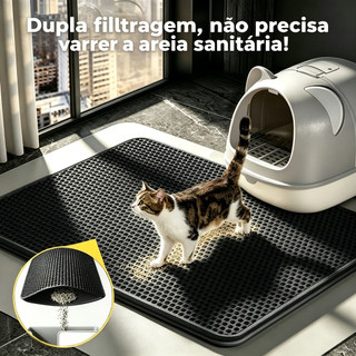 Tapete Coletor de Areia para Gato Dupla Camada Anti Derramamento Vários Tamanhos 30x45~70…
