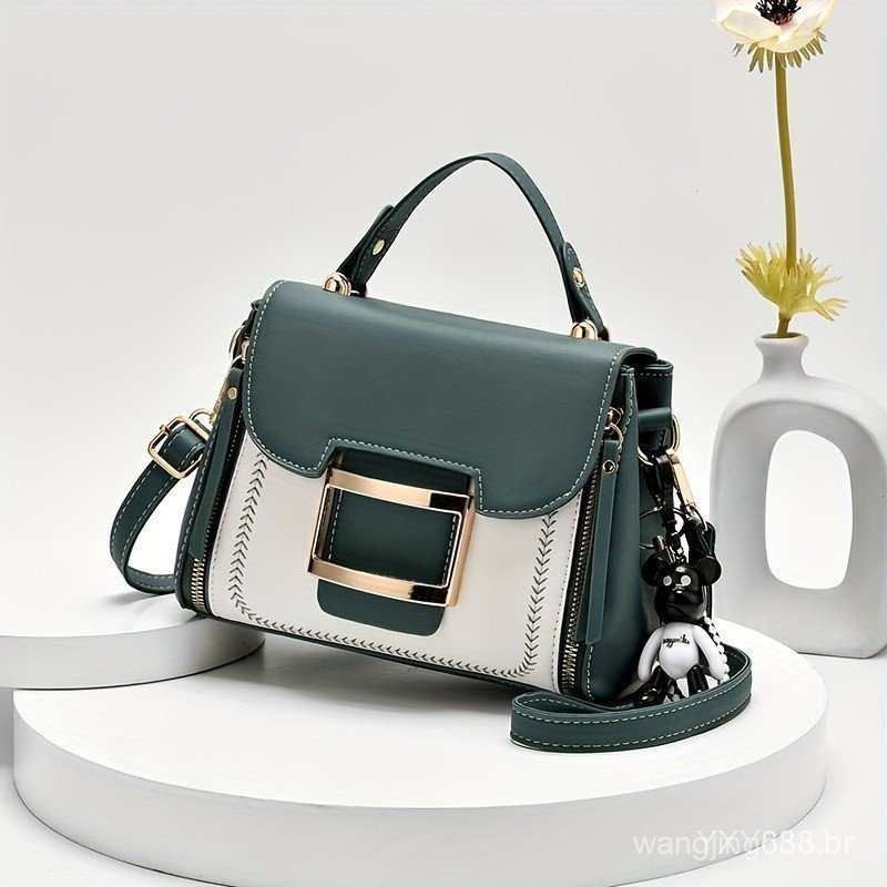 Bolsa De Ombro Feminina Multifuncional De Couro Com Chaveiro Rajork FWOW