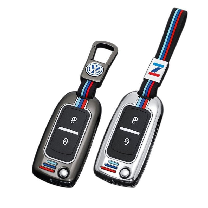 [Presente de Luxo] Capa para Chave de Carro VW Volkswagen Jetta Golf Passat Beetle Seat Polo B5 (2 Botões) 5641 RI7 YCL5