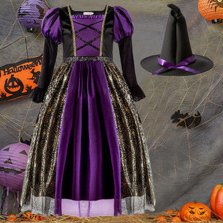 Traje de Halloween saia cosplay traje de bruxa manga longa manga curta vestido de desempenho de festa