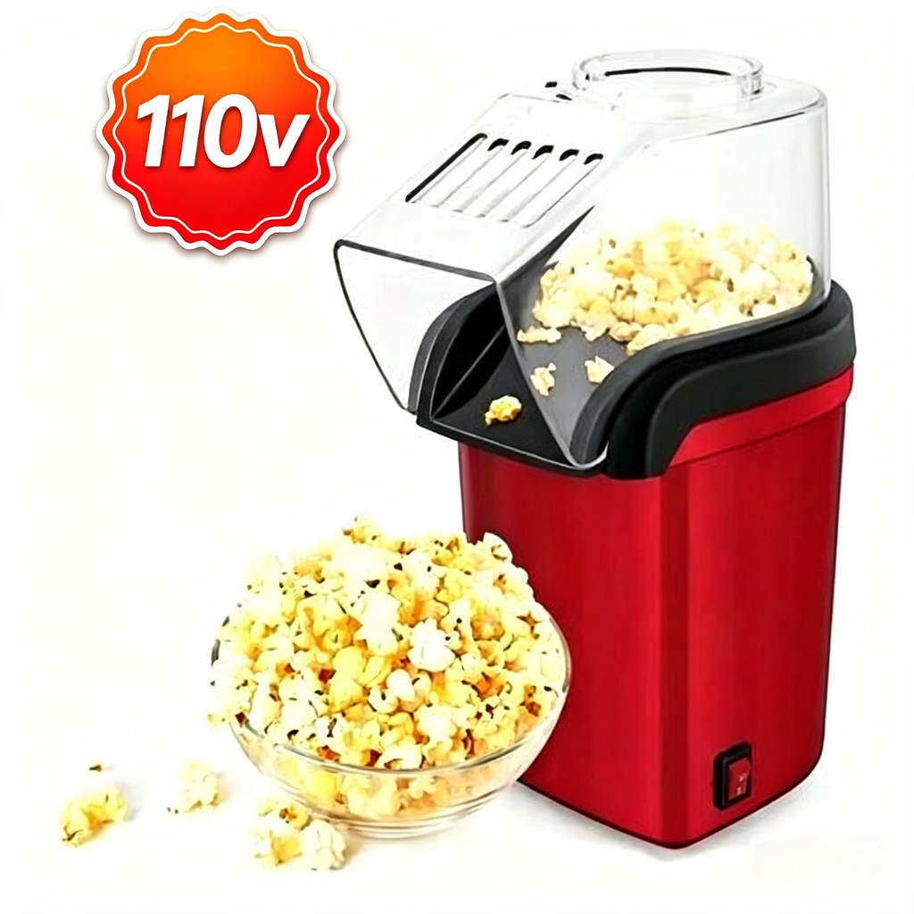 Pipoqueira Elétrica 110v Caseira Máquina De Pipoca 1200W Sem Óleo Tenha Pipoca Fresquinha Em Minutos Com Medidor