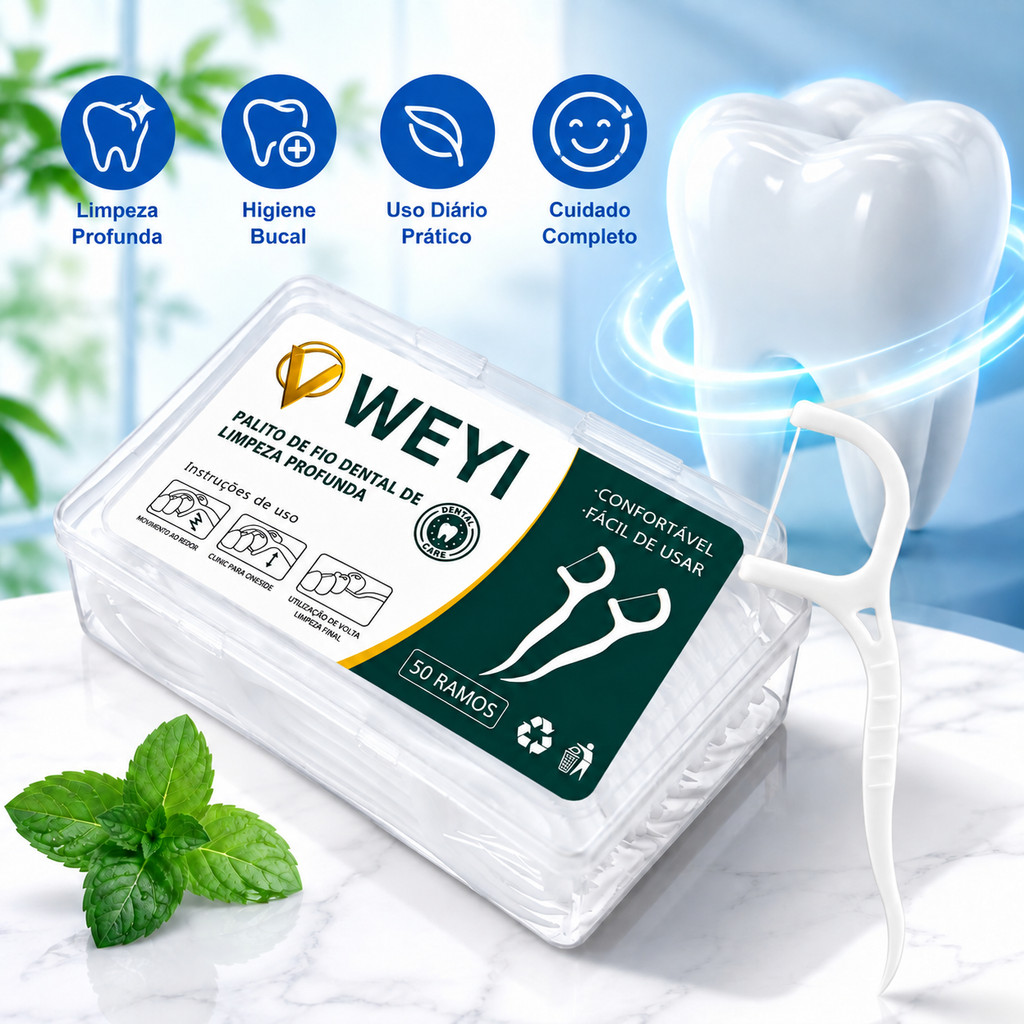Kit Fio Dental 50 100 150 Unidades Arco Ultra Fino Palito Dental Limpeza Interdental