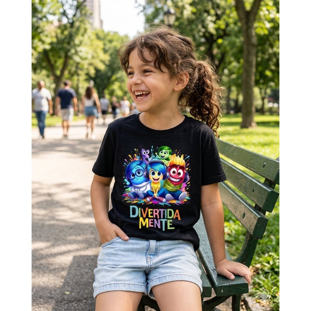 Camiseta Infantil Feminina Divertidamente Confortável 100% Algodão Malha 30.1 Estampada Unissex Envio Elegante