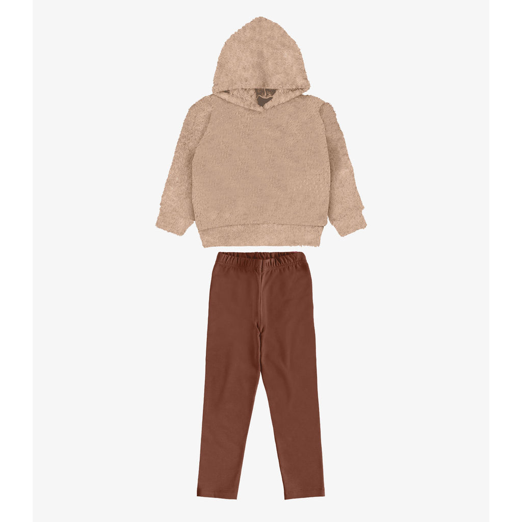 Conjunto Blusão Com Legging Menina Rovi Kids Marrom