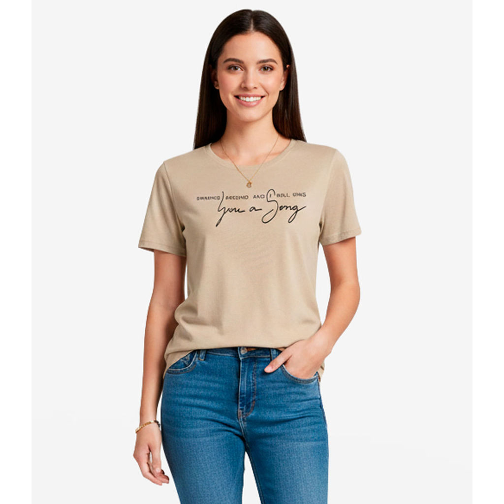 Blusa Feminina Em Viscotricot Infinita Cor Bege