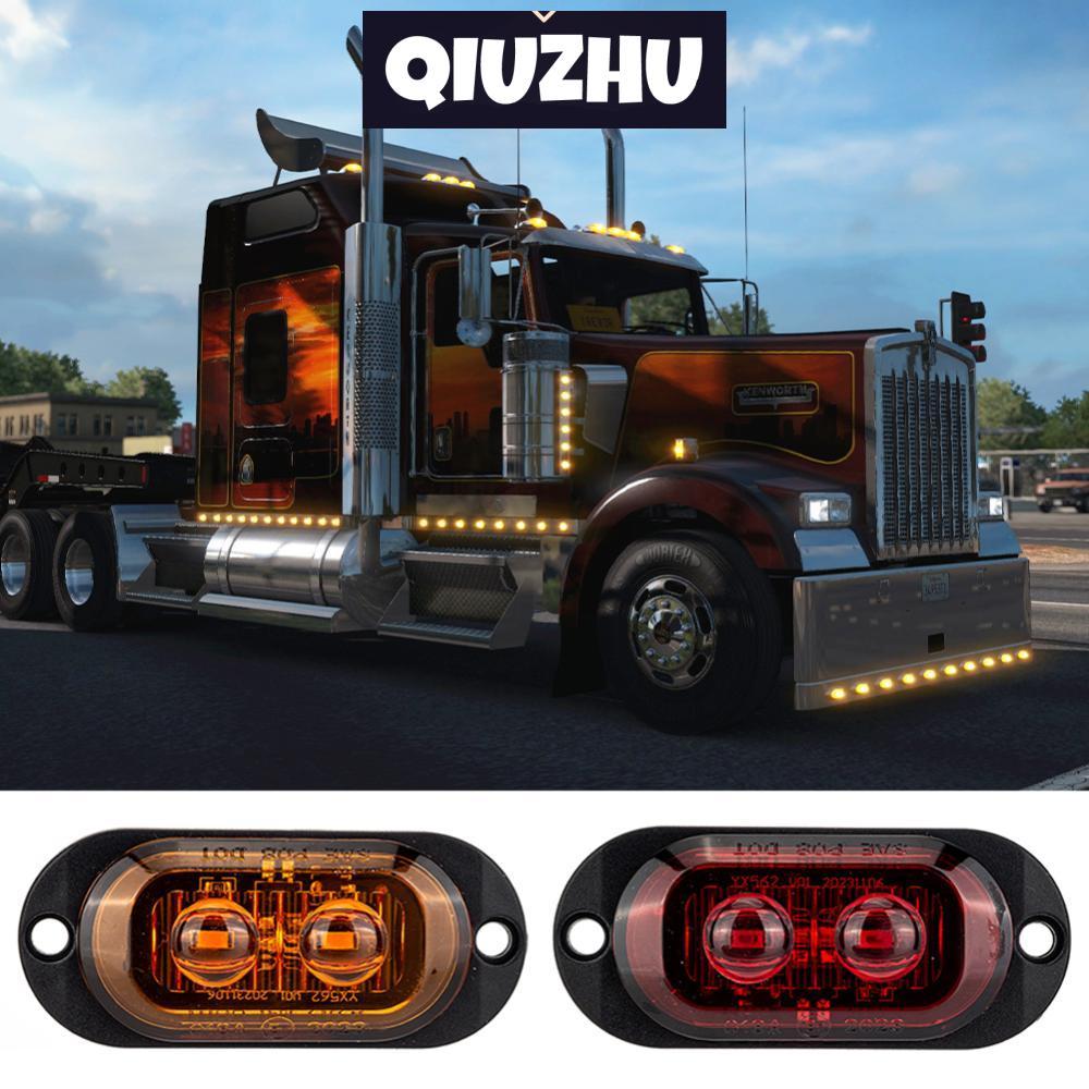 QIUZHU 2LED Truck Len Side Marker Lights 12-24V À Prova D'água Car Trailer Caminhão Van Bus Luz De Sinal De Aviso De Seg