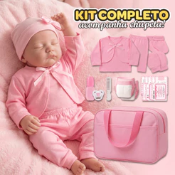 Boneca Reborn Bebê Realista Livia em Vinil Siliconado com Olhos Fechados Pode Tomar Banho Envio Imediato