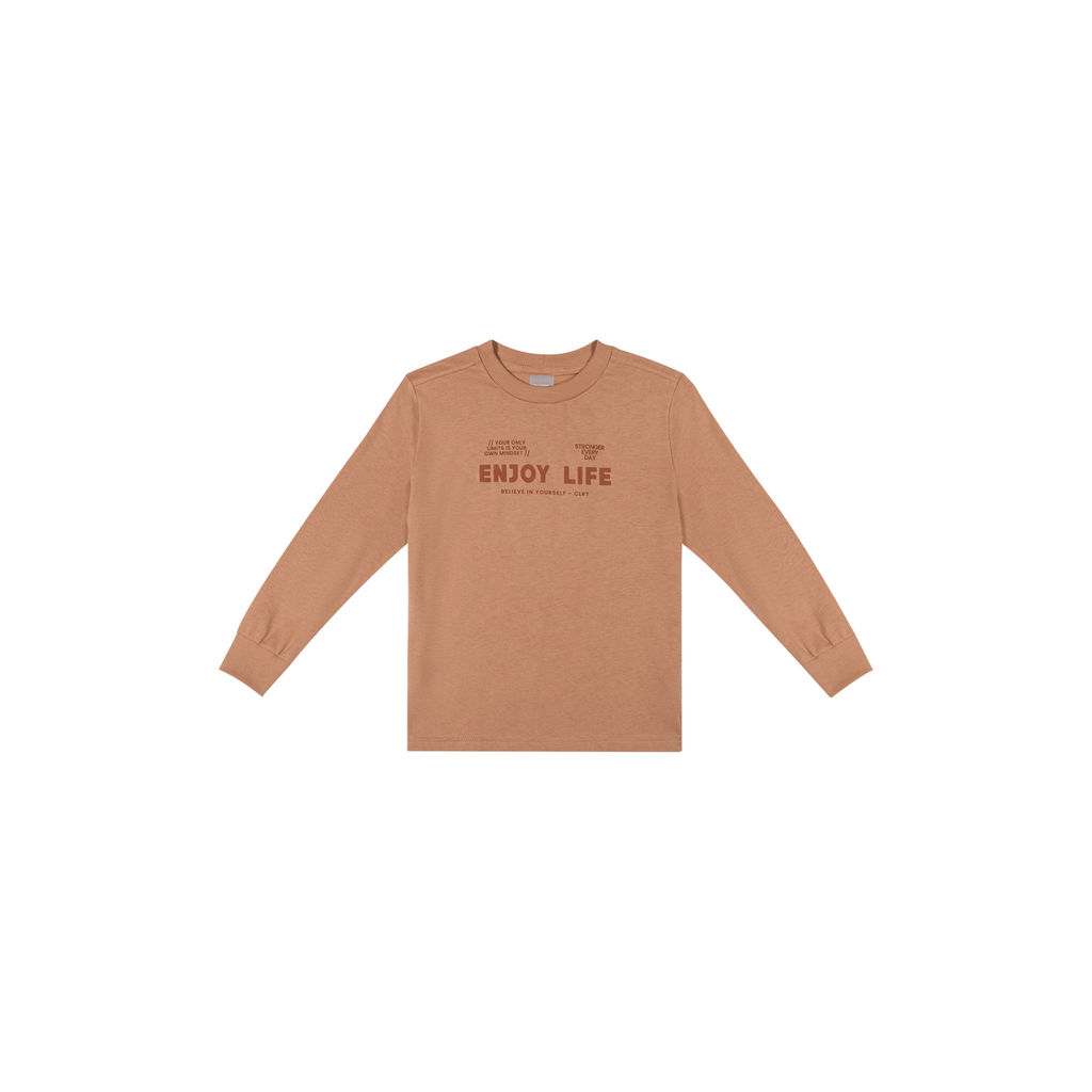 Camiseta Longa Infantil Menino Enjoy Colorittá Marrom