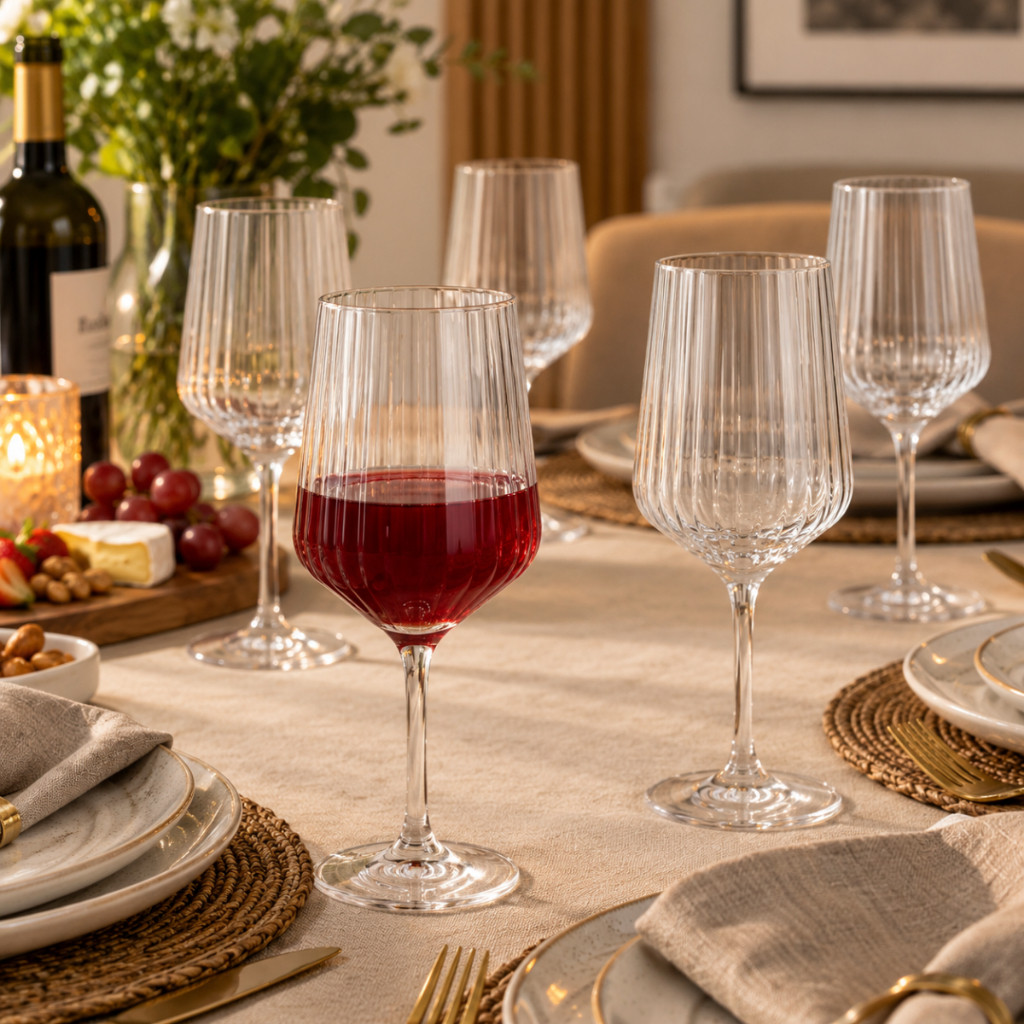 Jogo 6 Taças Cristal Ecologico Vidro 400ml Resistente Premium Luxo Vinho Água Tinto Branco