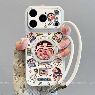 Bonito Shin-Chan adequado para Apple 17 caso de telefone resistente a choques iPhone15 suporte ar com tudo incluído femi