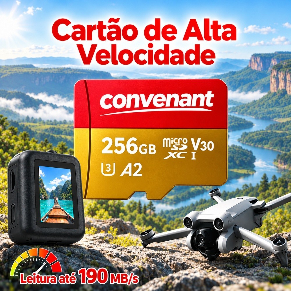 Cartão de Memória MicroSD Classe 10 Ultra 16GB/32GB/64GB/128GB/256GB/512GB/1TB com Adaptador SD para Câmera de Segurança