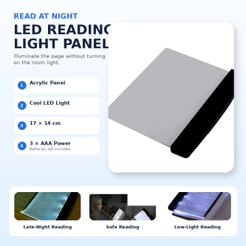 Luminária LED Portátil para Leitura de Livros | Luz de Cabeceira para Quarto
