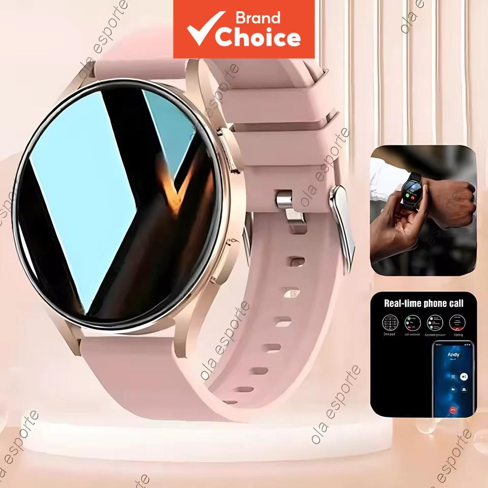 Relógio Smartwatch Feminino Bluetooth Chamada, Monitor Cardíaco e Pressão, À Prova D'Água, Compatível Android iOS