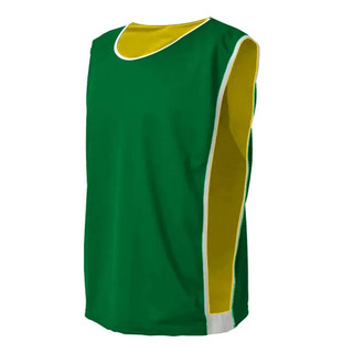 Kit com 5 Coletes Esportivos Dupla Face Verde e Amarelo