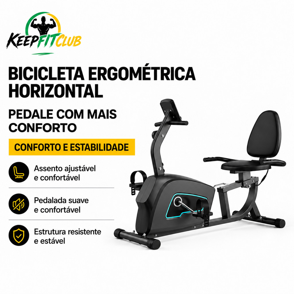 Bicicleta Ergométrica Recumbente Com Monitor De Frequência Cardíaca
