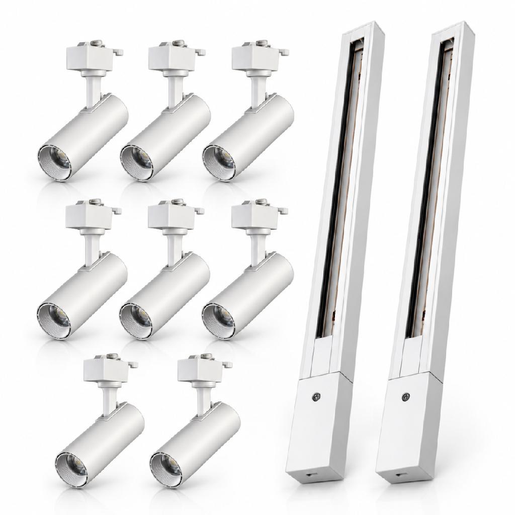 Kit 2m Trilho + 8 Spot Led Direcional Evo 20w 6500k Branco Frio 1400lm Branco Cod: AVANT-KC-00054 Avant — imagem 2 de 2