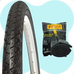 Pneu Pirelli Manga Turbo aro 26 x 1.1 / 2 x 2 Montadinha Motorizada Bike + Camara de ar Pirelli