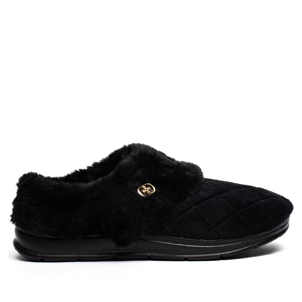 Pantufa Feminina Pegada Atoalhado Preto