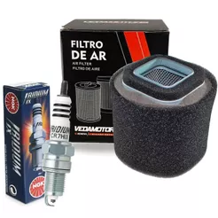 Filtro de Ar + Vela de Ignição Iridium Ngk Ybr 125 2001-2008