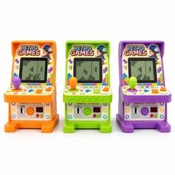 Mini Fliperama Retro Games com Botões e Joystick com Detalhes Coloridos Modelos em Cores Sortidas 49 Jogos - Castela