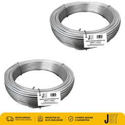 Arame Galvanizado Liso BWG 16 1,65mm JST Kit 2 Rolos 2kg 120 Metros Cerca