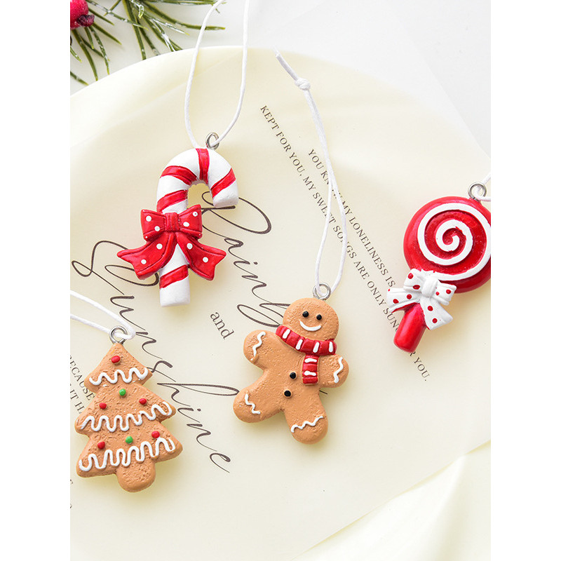 NUCHI Cross-Border resina de natal gengibre homem doces conjunto pingente árvore de natal diy decoração decorações de na