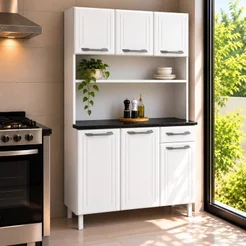 Armário de Cozinha em Aço Triplo Topázio Smart Branco Branco