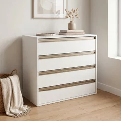 Cômoda 4 Gavetas em MDF Select Branco Branco