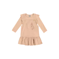 Conjunto Infantil Menina Vestido Floral Colorittá Bege