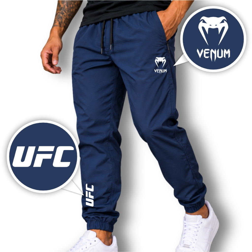 Calça Tactel Masculina VNM  UFC Jogger Esportiva Fitness Academia Treino Corrida Caminhada Casual Confortável Leve