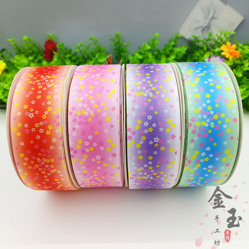 Fita com rosca grossa de 3.8cm, pequena transferência de calor Floral, impressão Digital, estilo japonês antigo, fita ro