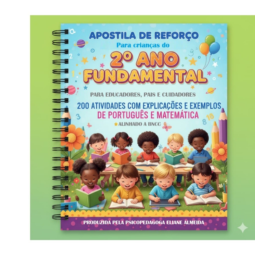 APOSTILA REFORÇO 2º ANO FUNDAMENTAL 2026 SÃO 200 EXERCÍCIOS PORTUGUÊS E MATEMÁTICA — imagem 2 de 2