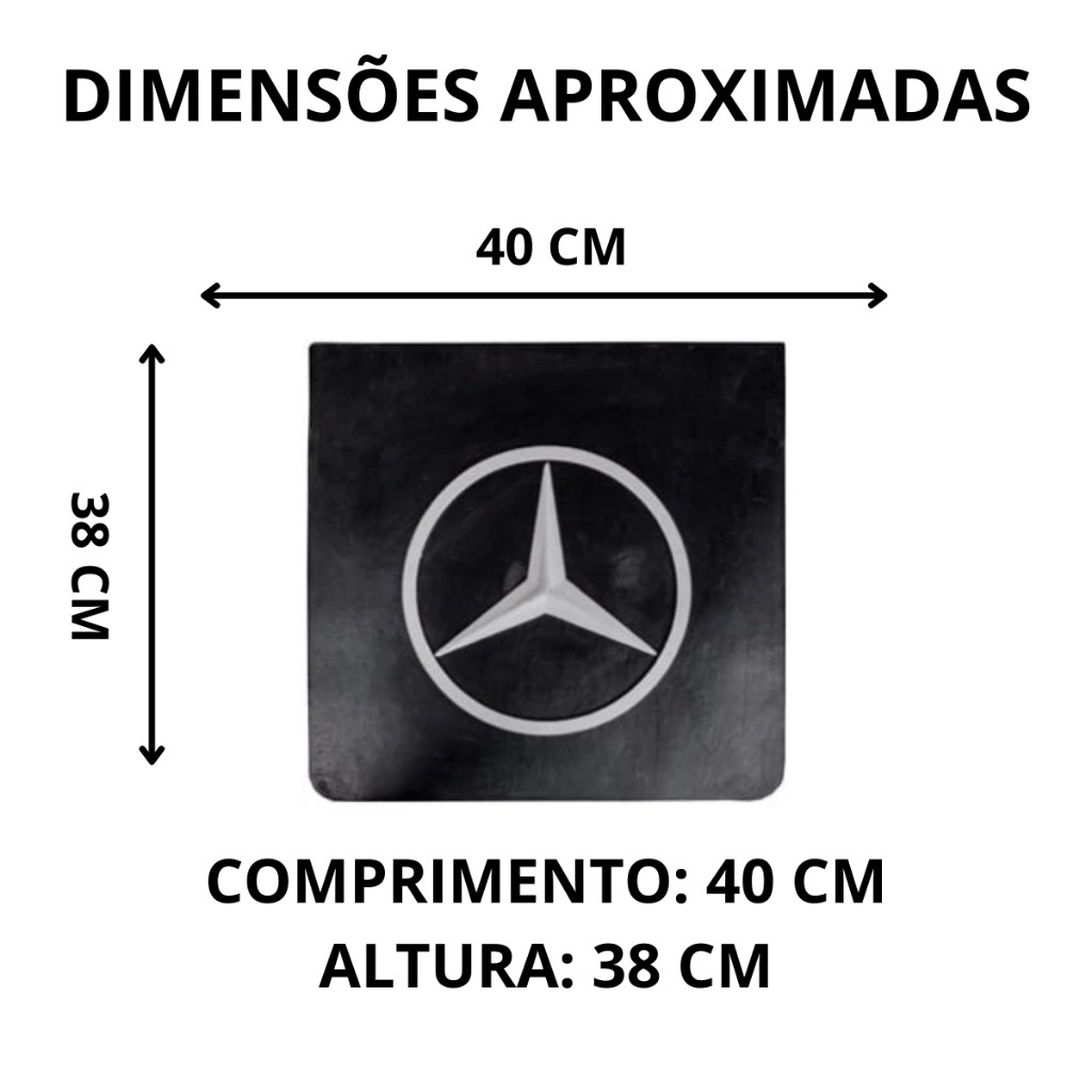 Par de Parabarro Lameiro Alto Relevo Caminhão Mercedes Dianteiro 40x38 — imagem 2 de 2