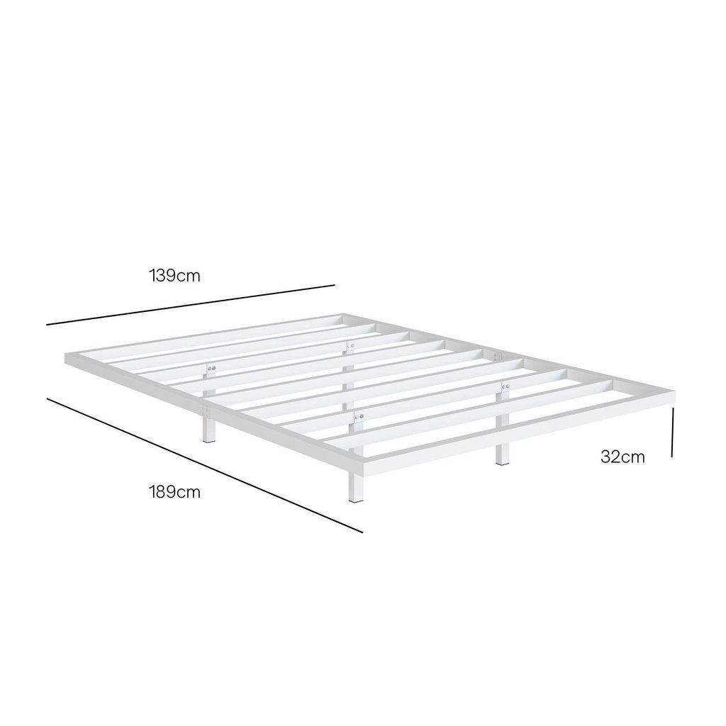 Cama Flutuante de Casal 139x189cm Industrial Yescasa Branco Branco · foto 2