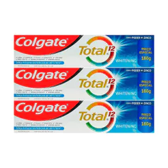 Kit Creme Dental Colgate Total 12 Whitening 180g - 3 Unidades