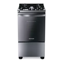 Fogão Brastemp 4 Bocas cor Inox com Mesa de Vidro, Dupla Chama e Grill Elétrico - BFO4VBR