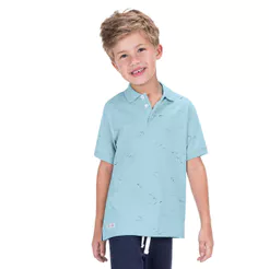 Polo Infantil Em Cotton Trick Nick Azul