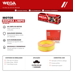 Filtro De Ar Do Motor Renault Sandero 1.6 Logan 1.6 Symbol 1.6 8v – Wega Wr245