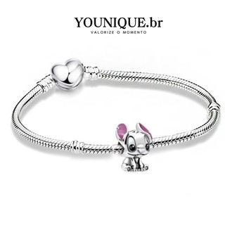 Pulseira banhada a prata S925 básica corrente osso de cobra com beloque simples