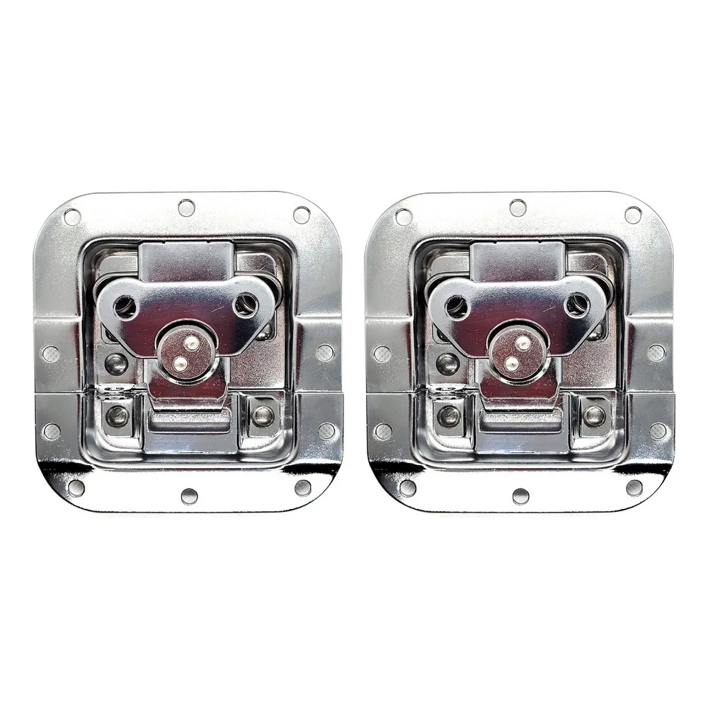 2x Fecho Embutido Médio c/ Porta Cadeado p/ Cases - Kit 2un