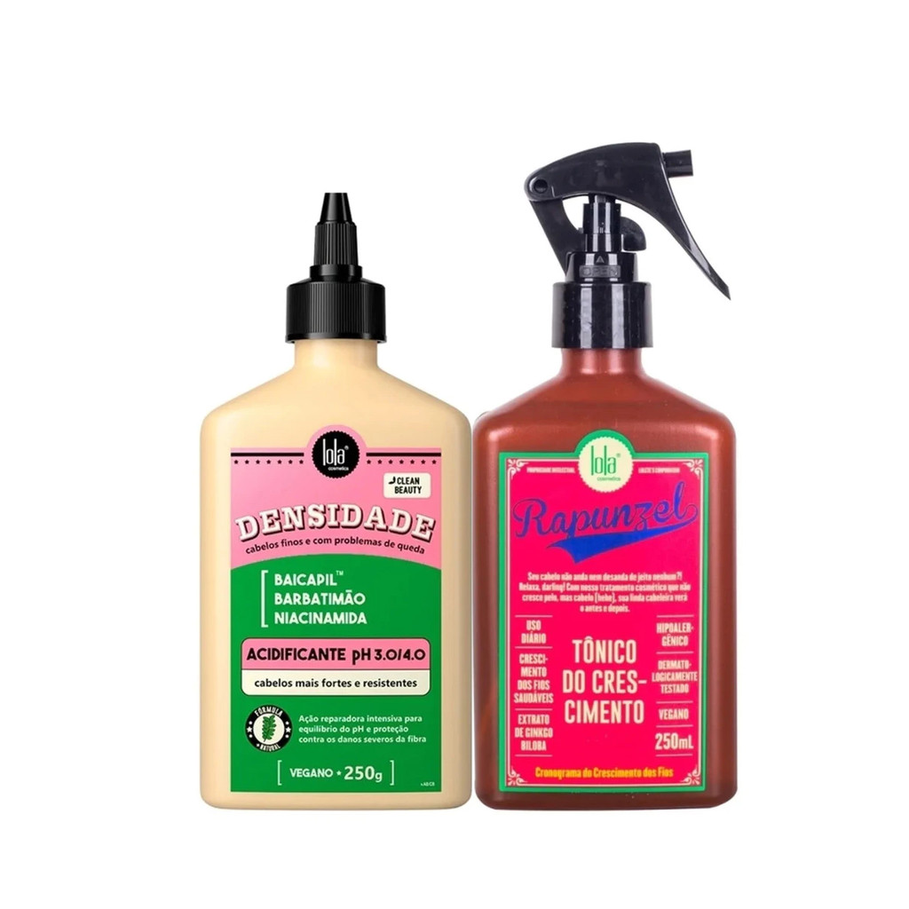 Kit Tônico de Crescimento Rapunzel + Acidificante Densidade - Lola Cosmetics em Oferta na Shopee