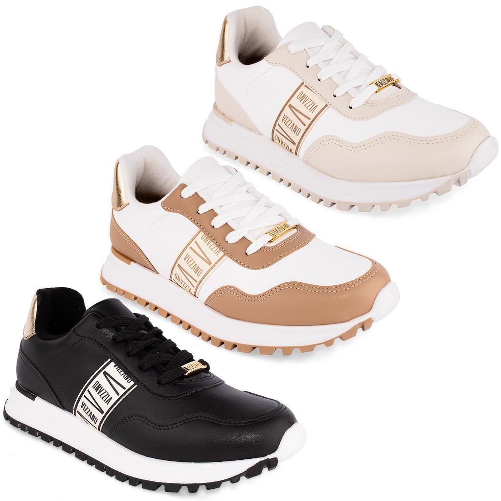 Tênis Vizzano Feminino Faixa V Confortável Original 1429-103 em Oferta na Shopee