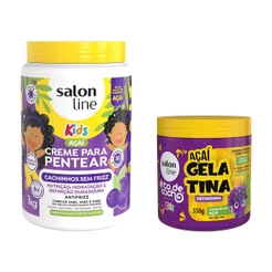 Kit Cheirinho de Açaí com Creme para Pentear e Gelatina #todecacho Kids