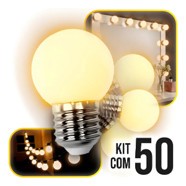 Kit 50 Lâmpadas Led Abajour Bolinha 3w Branco Quente e-27  (BIVOLT) 127/220V em Oferta na Shopee