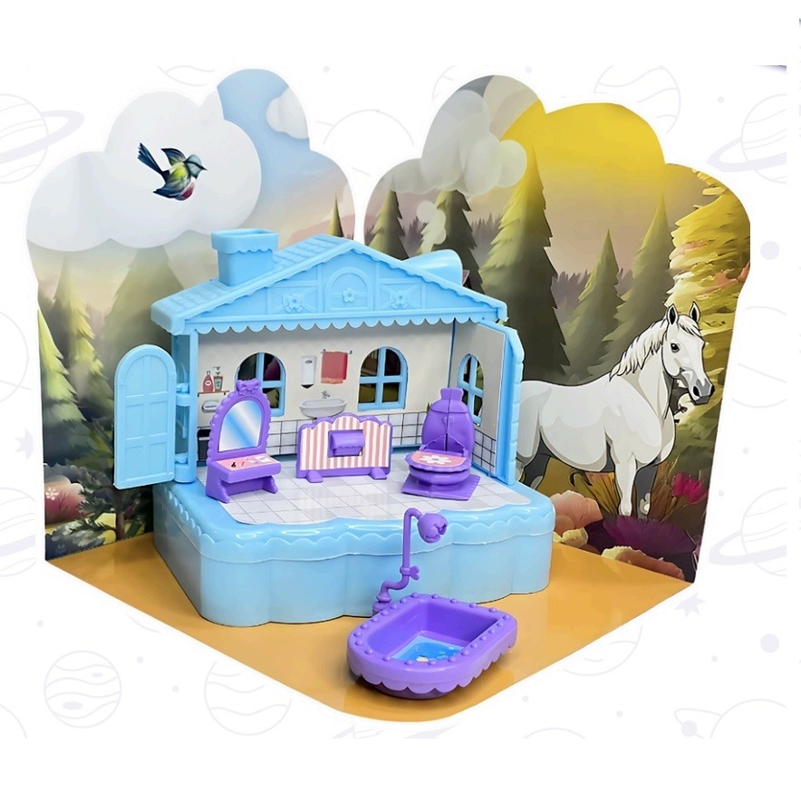 Porta joias - Casinha dos Sonhos - BANHEIRO - É linda e se transforma em um porta joias encantador