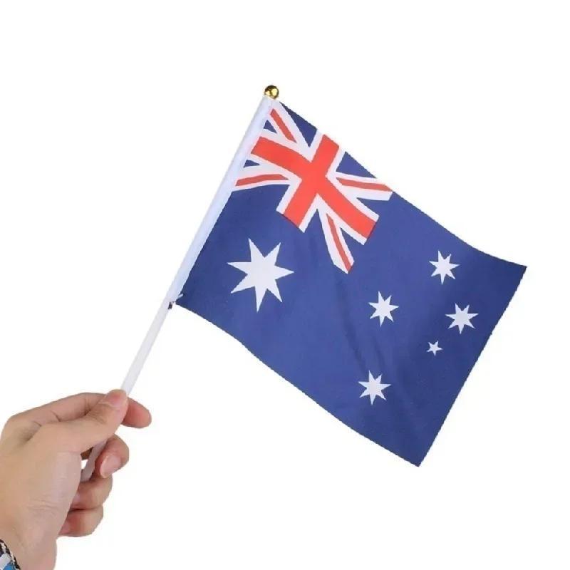 5/10 Pçs Mão Mini Bandeira Acenando Bandeiras Nacionais Australianas Pólos De Plástico 21x14cm Da Austrália Suprimentos